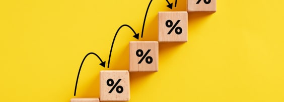 Connected blocks on a yellow background