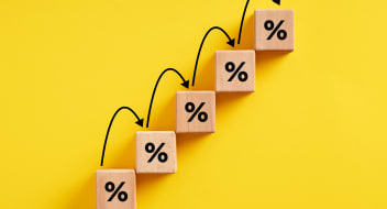 Connected blocks on a yellow background