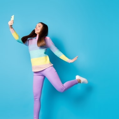 a woman with a mobile phone