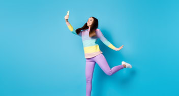 a woman with a mobile phone