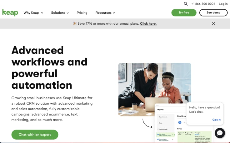 Keap as an alternative to HubSpot CRM
