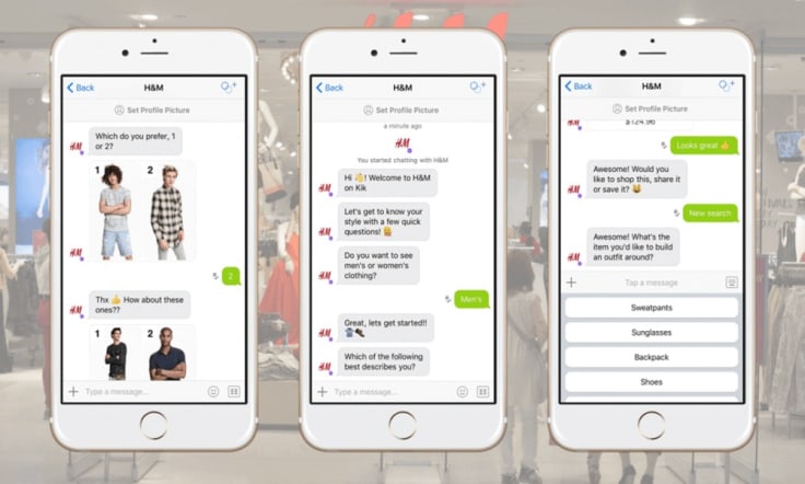H&M chatbot on Kik