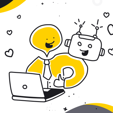a chatbot and helping a human