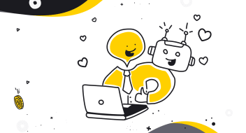 a chatbot and helping a human