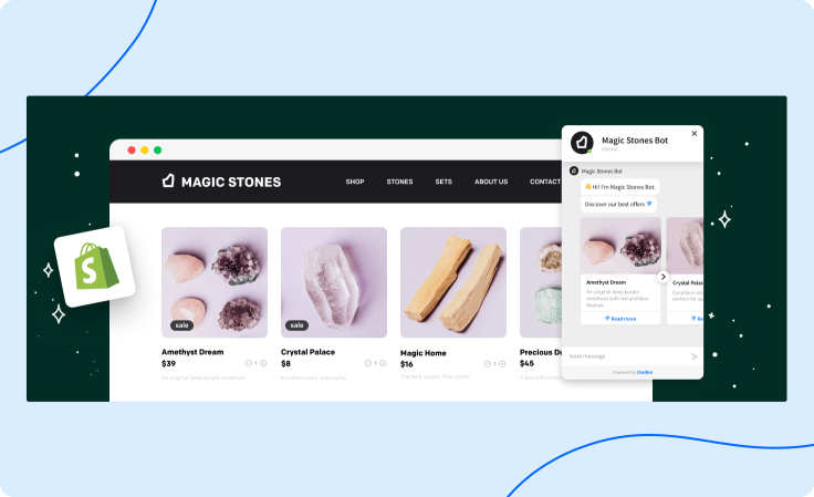 chatbot on a shopify store