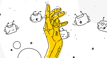 the hands surronded by chatbots