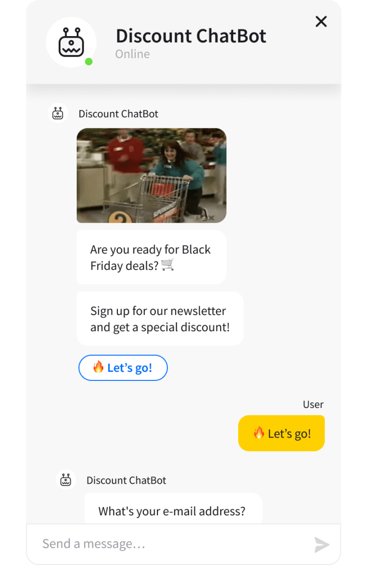 Discount widget ChatBot