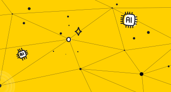 AI trends web on a yellow background