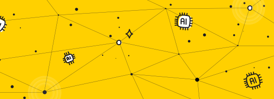 AI trends web on a yellow background
