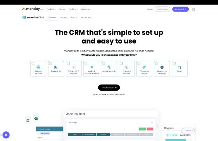 Monday Sales CRM as an alternative to Salesforce