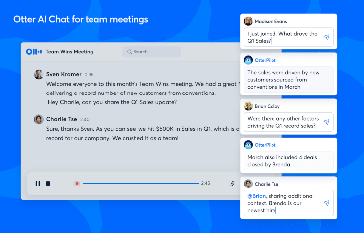 Otter as the ChatGPT alternative for project management