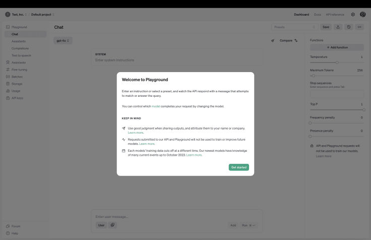 OpenAI Playground as an ChatGPT alternative best for exploring AI capabilities